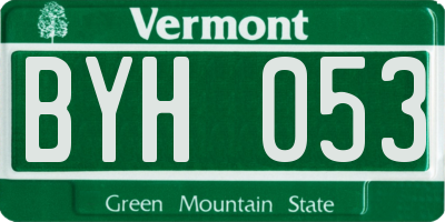 VT license plate BYH053