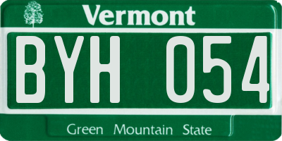 VT license plate BYH054