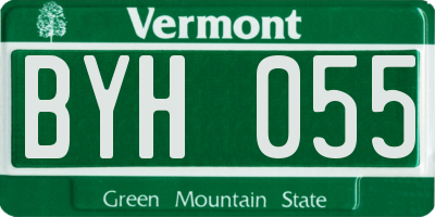 VT license plate BYH055