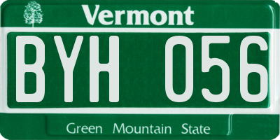 VT license plate BYH056