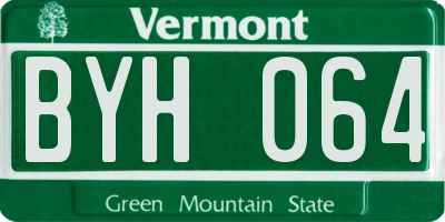 VT license plate BYH064
