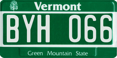 VT license plate BYH066