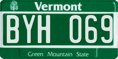 VT license plate BYH069