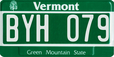 VT license plate BYH079
