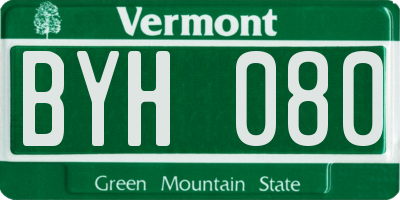 VT license plate BYH080