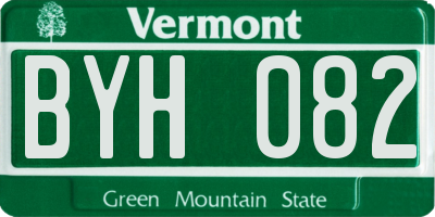 VT license plate BYH082