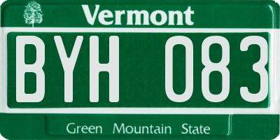 VT license plate BYH083