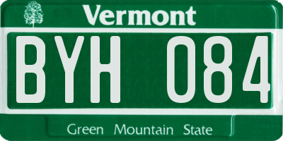 VT license plate BYH084