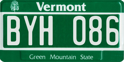 VT license plate BYH086