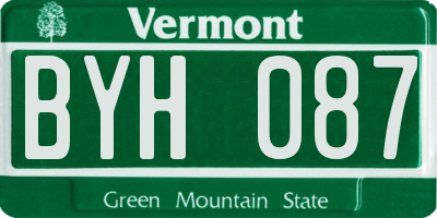 VT license plate BYH087
