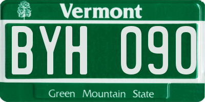 VT license plate BYH090