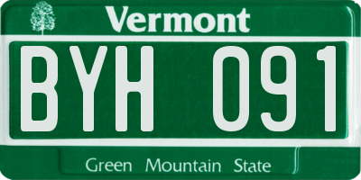 VT license plate BYH091