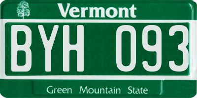 VT license plate BYH093