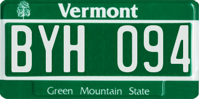 VT license plate BYH094