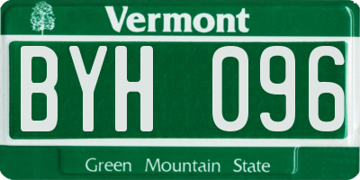 VT license plate BYH096