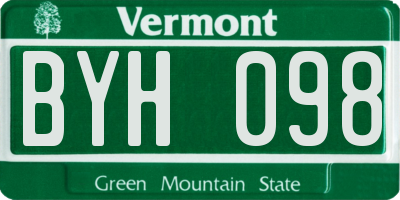 VT license plate BYH098