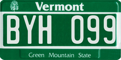 VT license plate BYH099