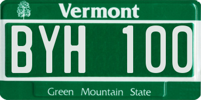 VT license plate BYH100