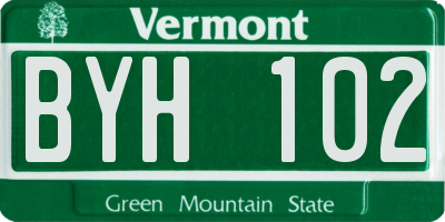 VT license plate BYH102