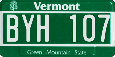 VT license plate BYH107