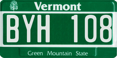 VT license plate BYH108
