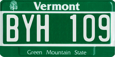 VT license plate BYH109