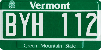 VT license plate BYH112