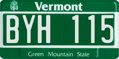 VT license plate BYH115