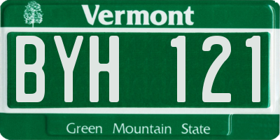VT license plate BYH121