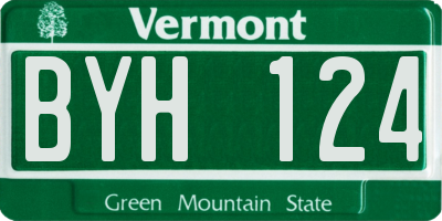 VT license plate BYH124