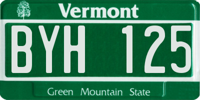 VT license plate BYH125