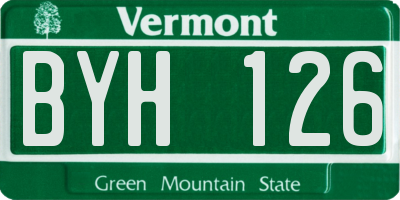 VT license plate BYH126