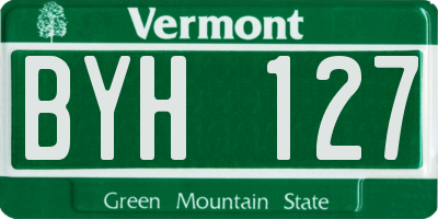 VT license plate BYH127