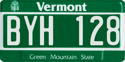 VT license plate BYH128