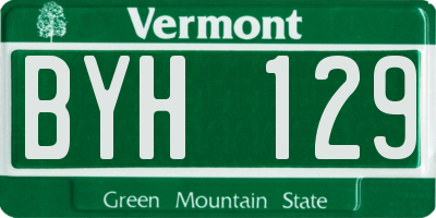 VT license plate BYH129