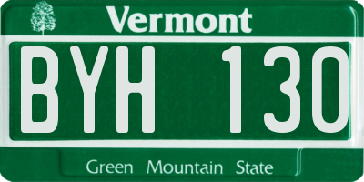 VT license plate BYH130