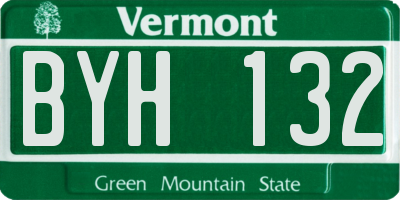 VT license plate BYH132