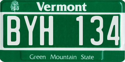 VT license plate BYH134