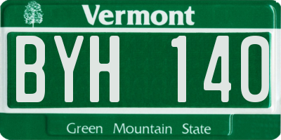 VT license plate BYH140