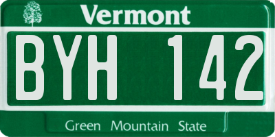 VT license plate BYH142