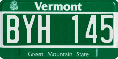 VT license plate BYH145