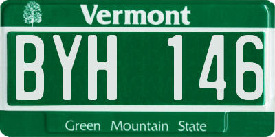 VT license plate BYH146