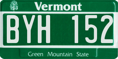 VT license plate BYH152