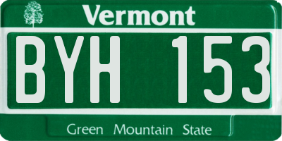 VT license plate BYH153