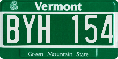 VT license plate BYH154