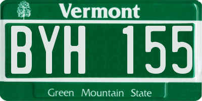 VT license plate BYH155