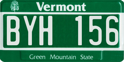 VT license plate BYH156