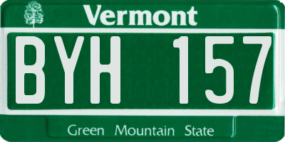 VT license plate BYH157
