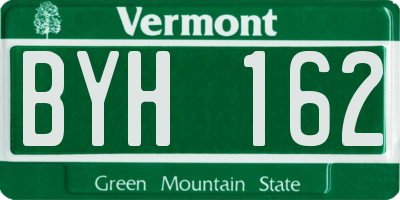 VT license plate BYH162