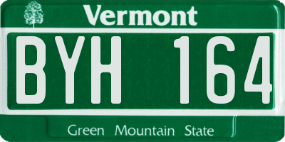 VT license plate BYH164